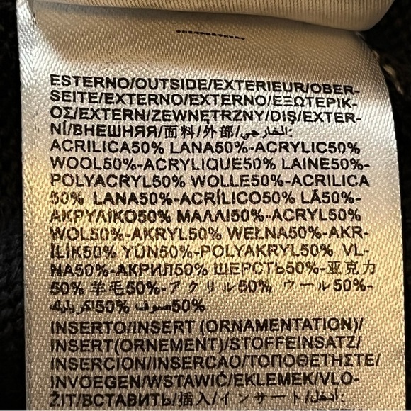 Silvian Heach Black and Blue Wool Blend Faux Leather Cardigan Women’s Medium - Picture 12 of 12